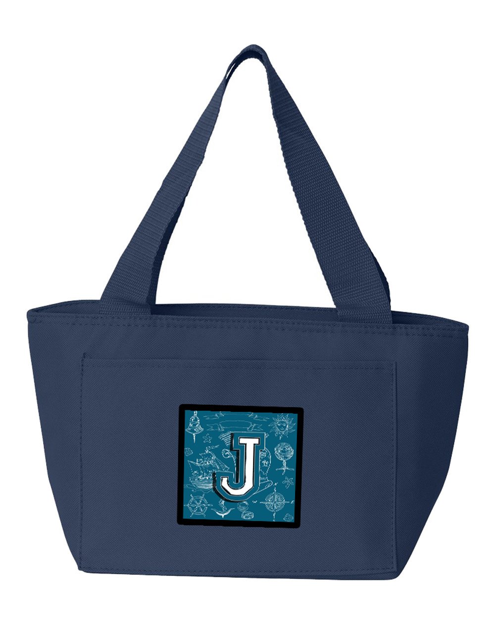 Letter J Sea Doodles Initial Alphabet Lunch Bag CJ2014-JNA-8808 by Caroline&#39;s Treasures