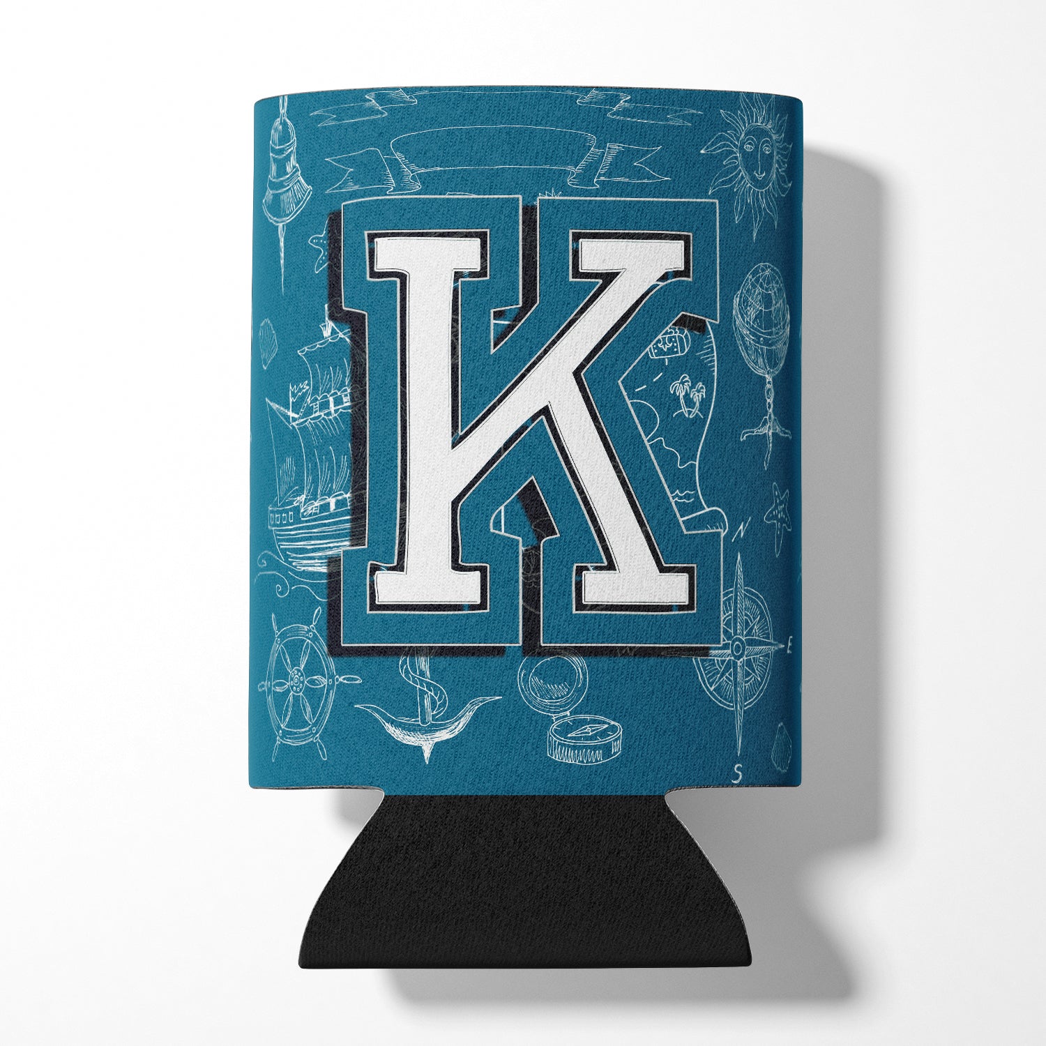 Letter K Sea Doodles Initial Alphabet Can or Bottle Hugger CJ2014-KCC.