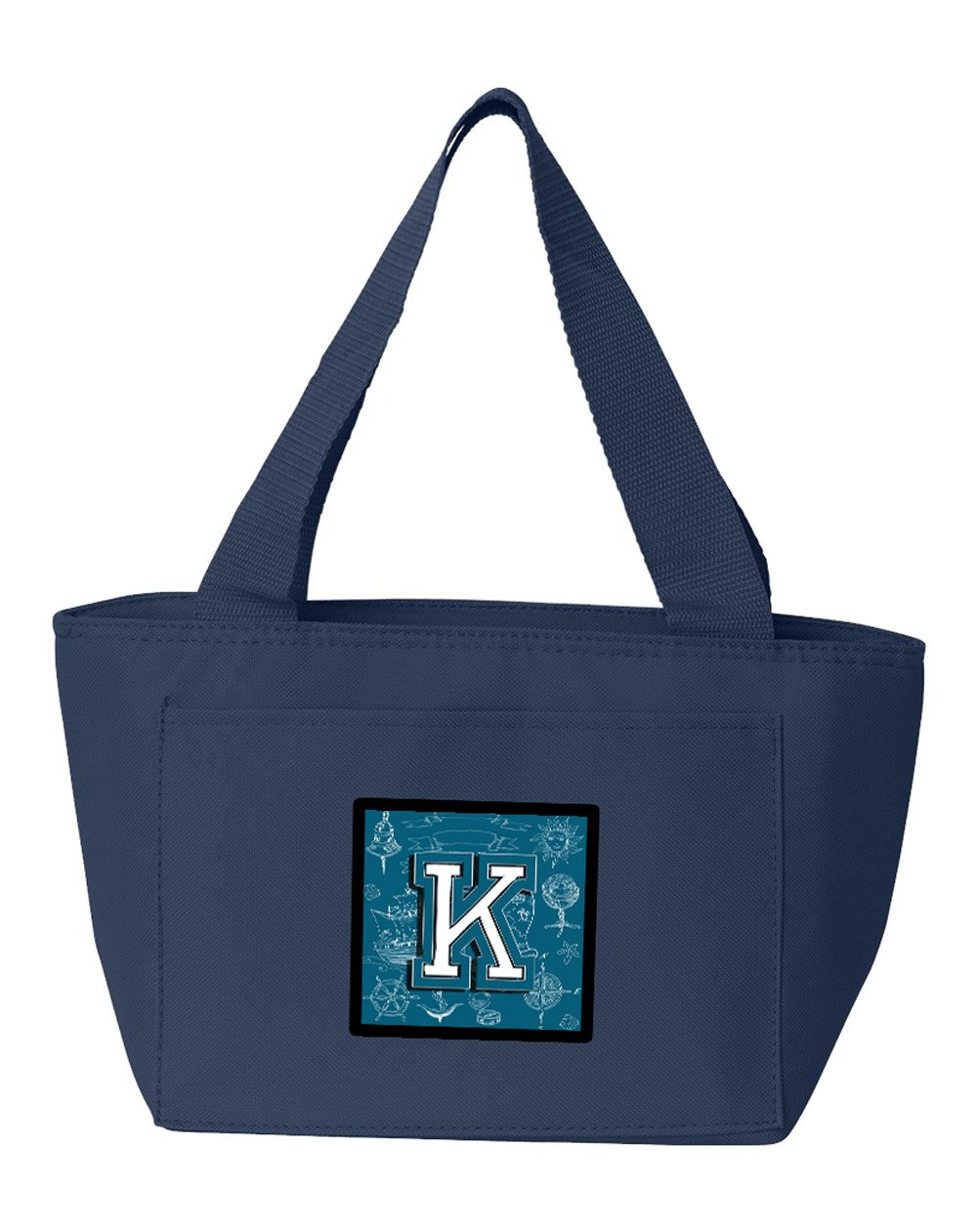 Letter K Sea Doodles Initial Alphabet Lunch Bag CJ2014-KNA-8808 by Caroline&#39;s Treasures