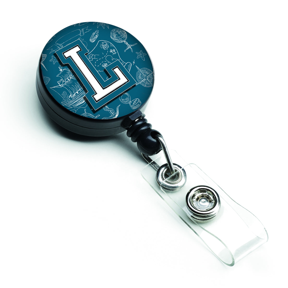 Letter L Sea Doodles Initial Alphabet Retractable Badge Reel CJ2014-LBR