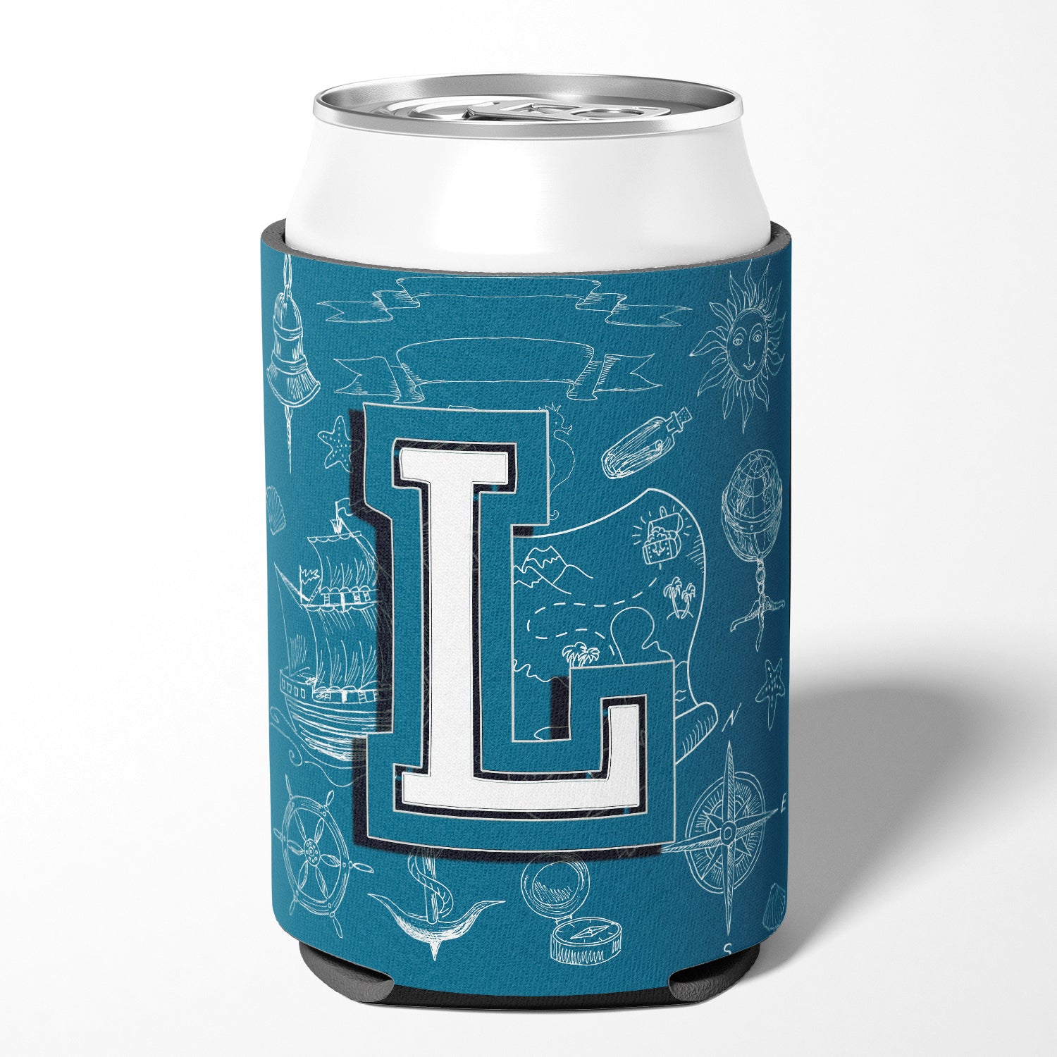 Letter L Sea Doodles Initial Alphabet Can or Bottle Hugger CJ2014-LCC
