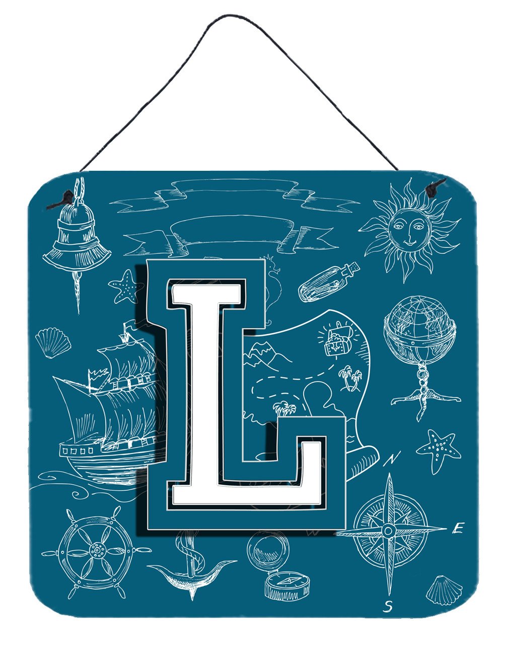 Letter L Sea Doodles Initial Alphabet Wall or Door Hanging Prints CJ2014-LDS66 by Caroline's Treasures