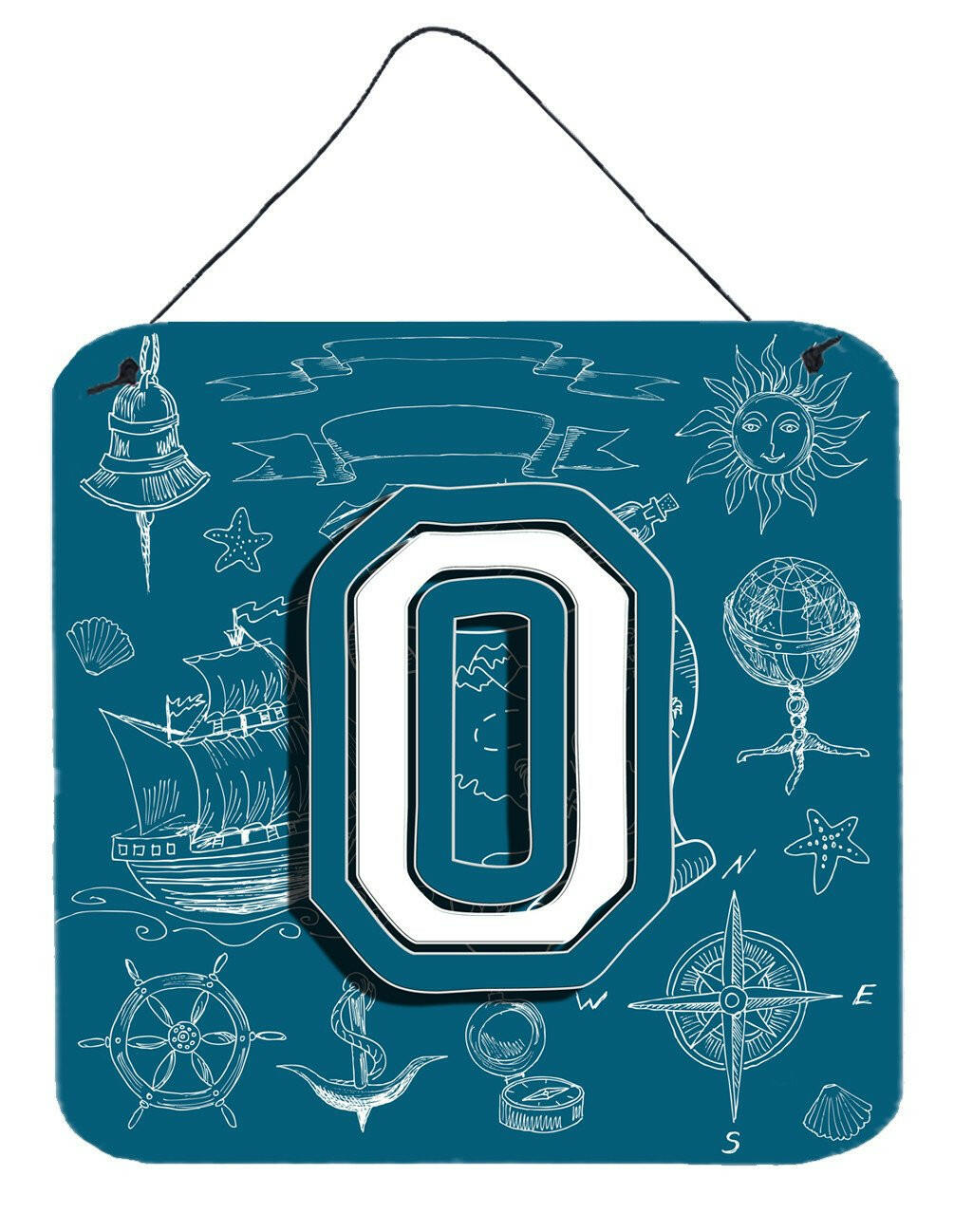 Letter O Sea Doodles Initial Alphabet Wall or Door Hanging Prints CJ2014-ODS66 by Caroline&#39;s Treasures