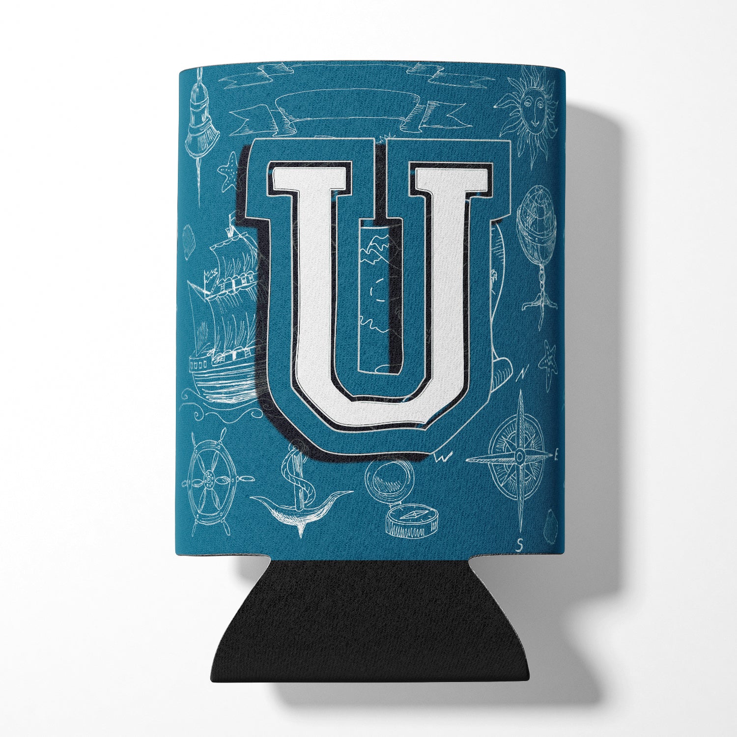 Letter U Sea Doodles Initial Alphabet Can or Bottle Hugger CJ2014-UCC