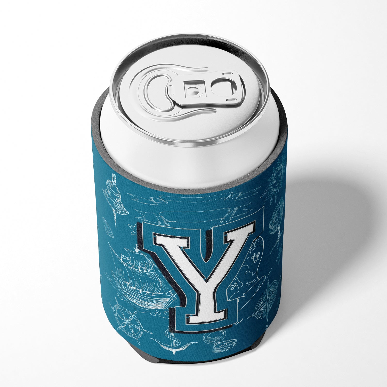 Letter Y Sea Doodles Initial Alphabet Can or Bottle Hugger CJ2014-YCC