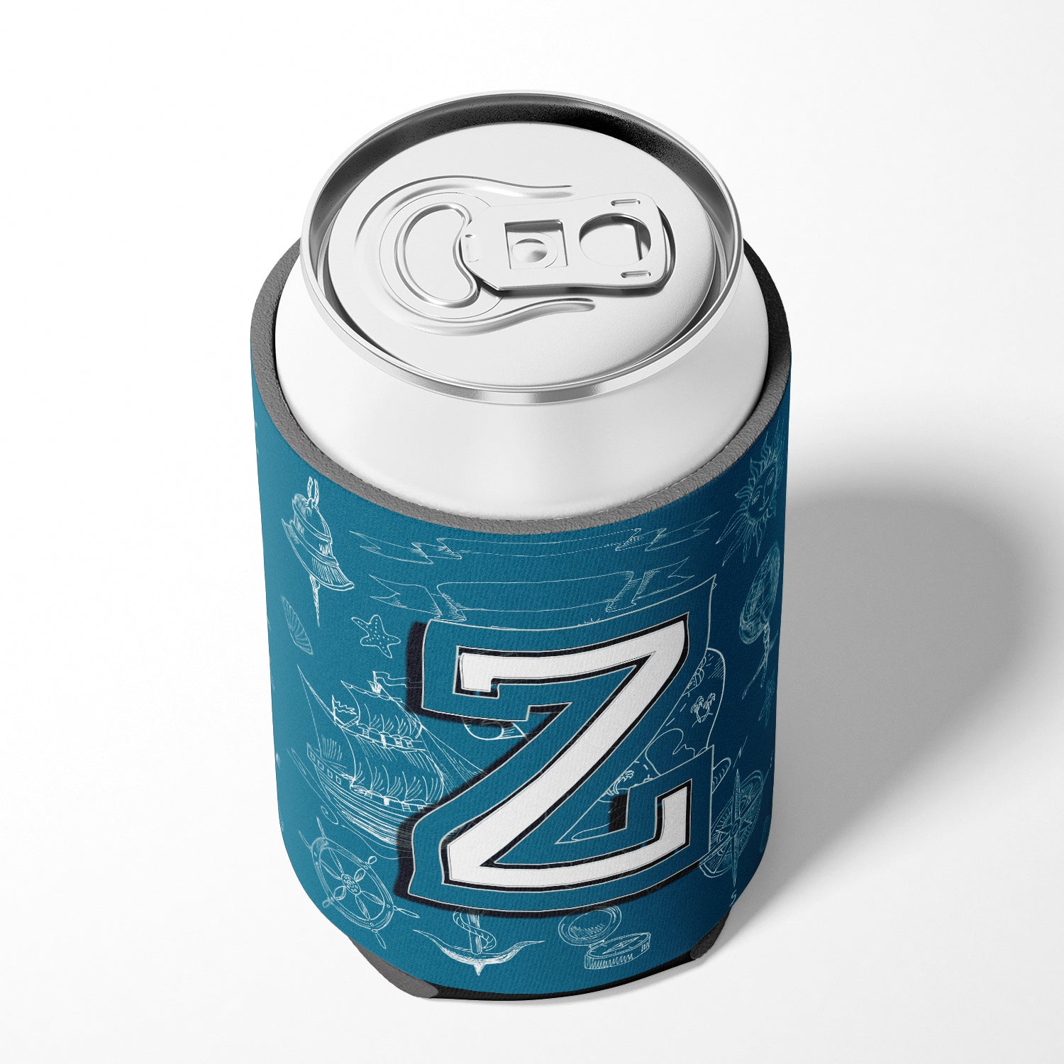 Letter Z Sea Doodles Initial Alphabet Can or Bottle Hugger CJ2014-ZCC.