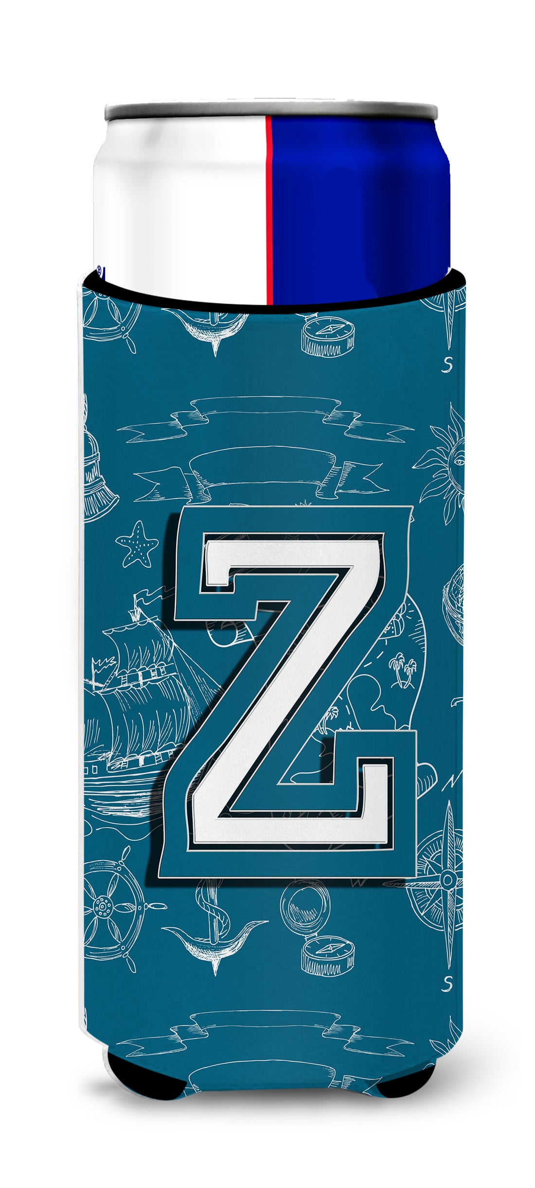 Letter Z Sea Doodles Initial Alphabet Ultra Beverage Insulators for slim cans CJ2014-ZMUK.