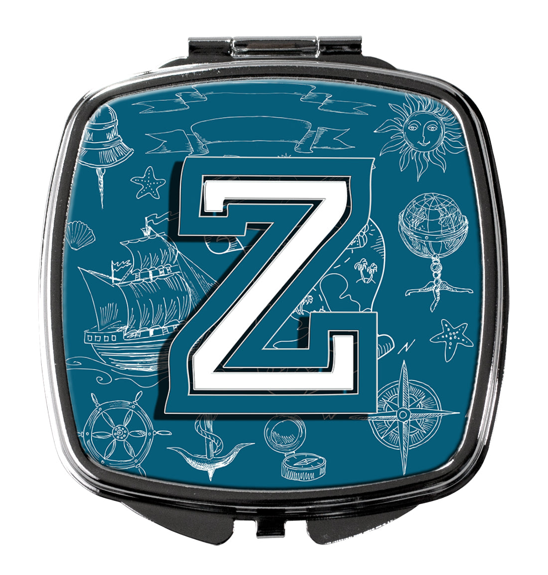 Letter Z Sea Doodles Initial Alphabet Compact Mirror CJ2014-ZSCM  the-store.com.