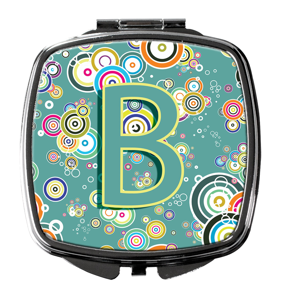 Letter B Circle Circle Teal Initial Alphabet Compact Mirror CJ2015-BSCM