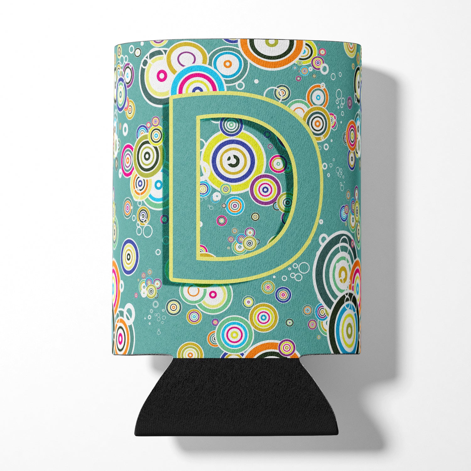 Letter D Circle Circle Teal Initial Alphabet Can or Bottle Hugger CJ2015-DCC