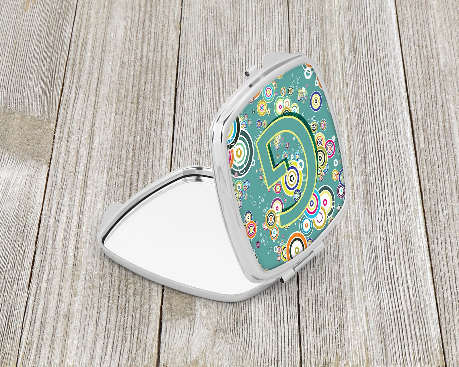 Caroline's Treasures Letter G Circle Circle Teal Initial Alphabet Compact Mirror – Stylish Purse Mirror with Artistic Covers CJ2015-GSCM