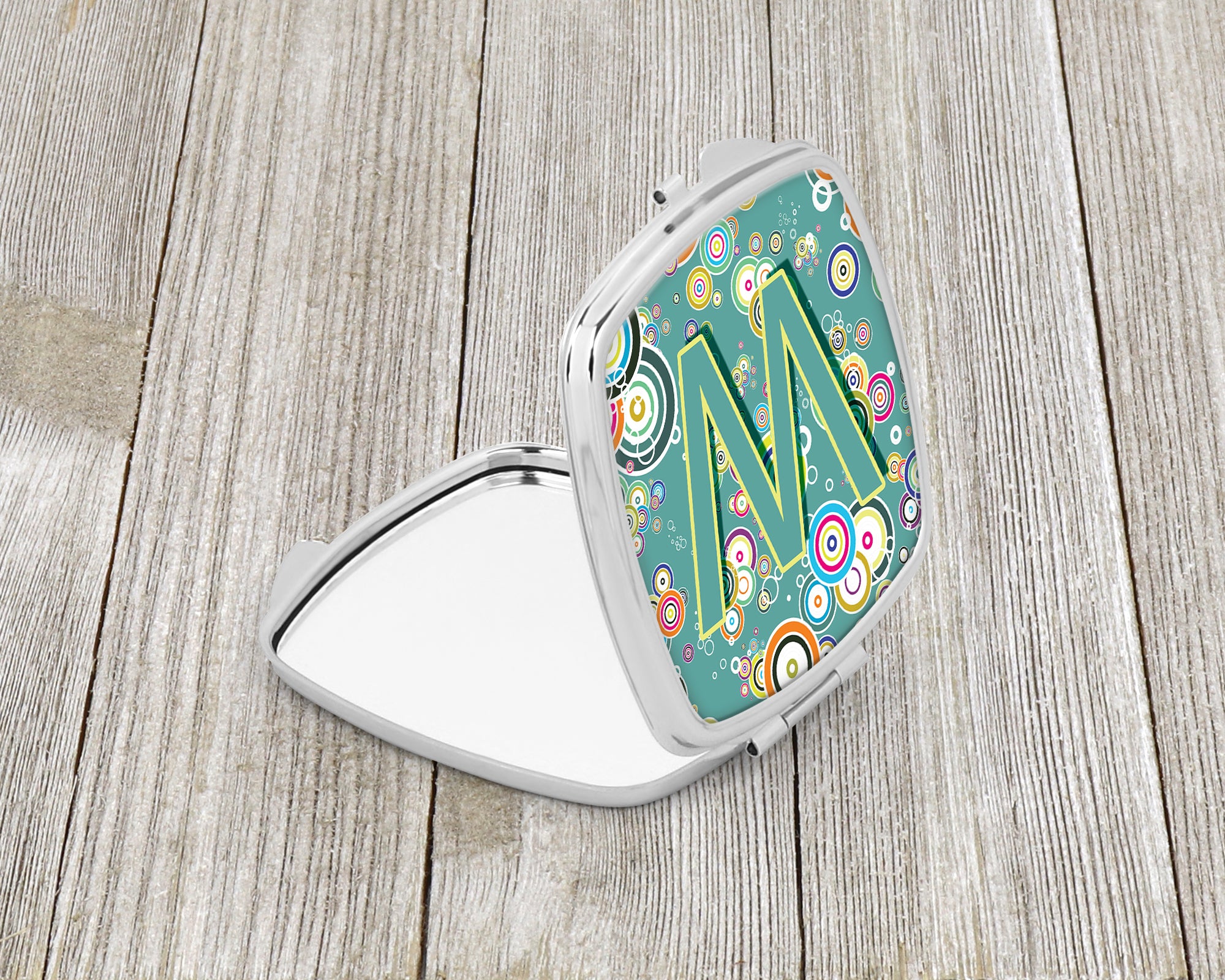 Letter W Circle Circle Teal Initial Alphabet Compact Mirror CJ2015-WSCM  the-store.com.