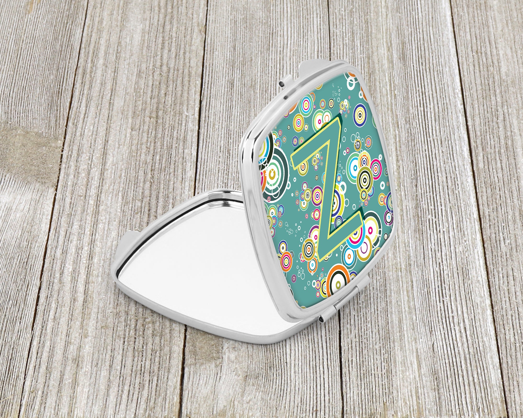 Letter Z Circle Circle Teal Initial Alphabet Compact Mirror CJ2015-ZSCM  the-store.com.