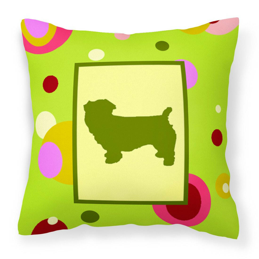 Lime Green Dots Glen of Imal Fabric Decorative Pillow CK1032PW1414 by Caroline&#39;s Treasures