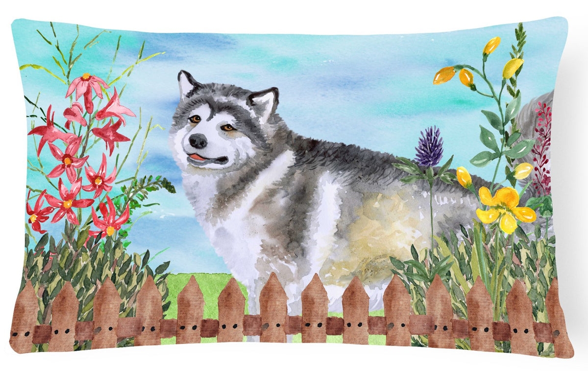 Alaskan Malamute Spring Canvas Fabric Decorative Pillow CK1200PW1216 by Caroline&#39;s Treasures