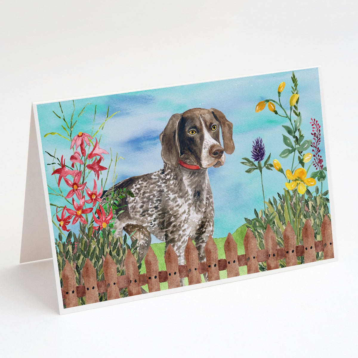 Buy this German Shorthaired Pointer Spring Greeting Cards and Envelopes Pack of 8