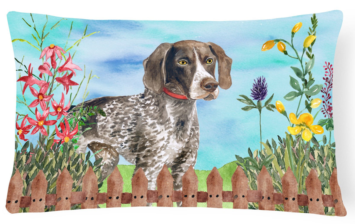 German Shorthaired Pointer Spring Canvas Fabric Decorative Pillow CK1203PW1216 by Caroline&#39;s Treasures