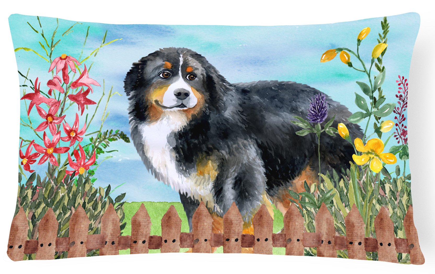 Bernese Mountain Dog Spring Canvas Fabric Decorative Pillow CK1207PW1216 by Caroline's Treasures