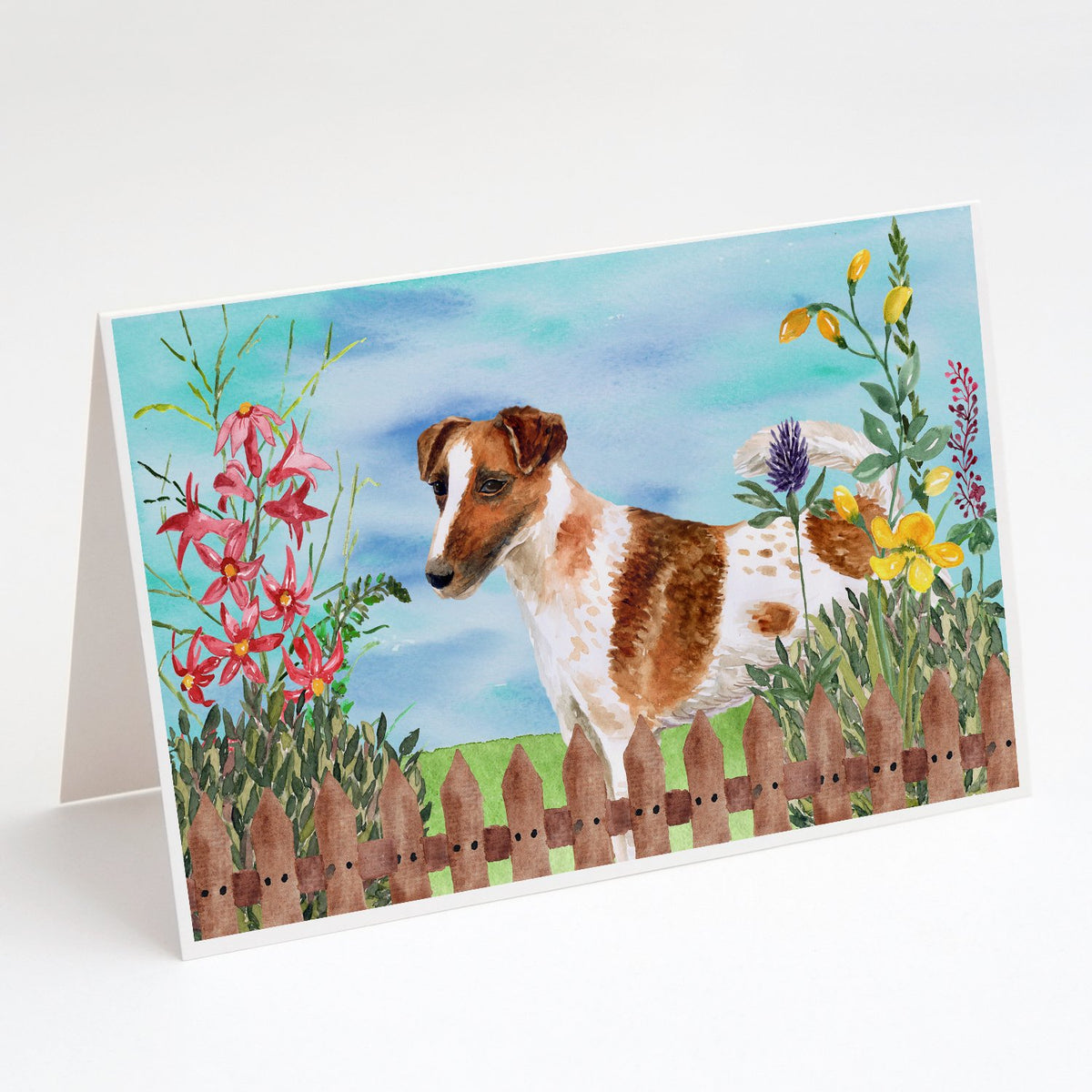 Buy this Smooth Fox Terrier Spring Greeting Cards and Envelopes Pack of 8