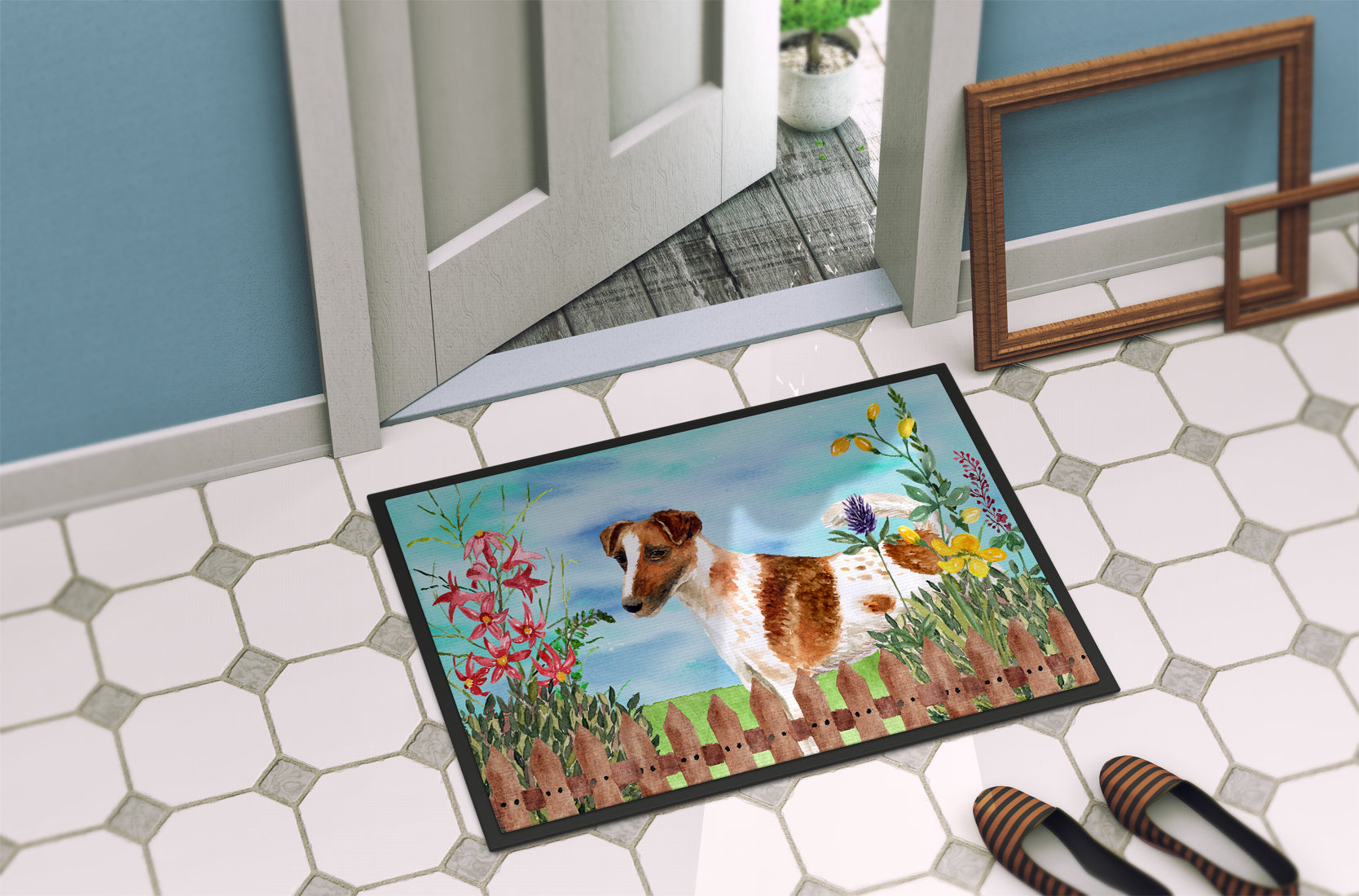 Smooth Fox Terrier Spring Indoor or Outdoor Mat 18x27 CK1209MAT - the-store.com