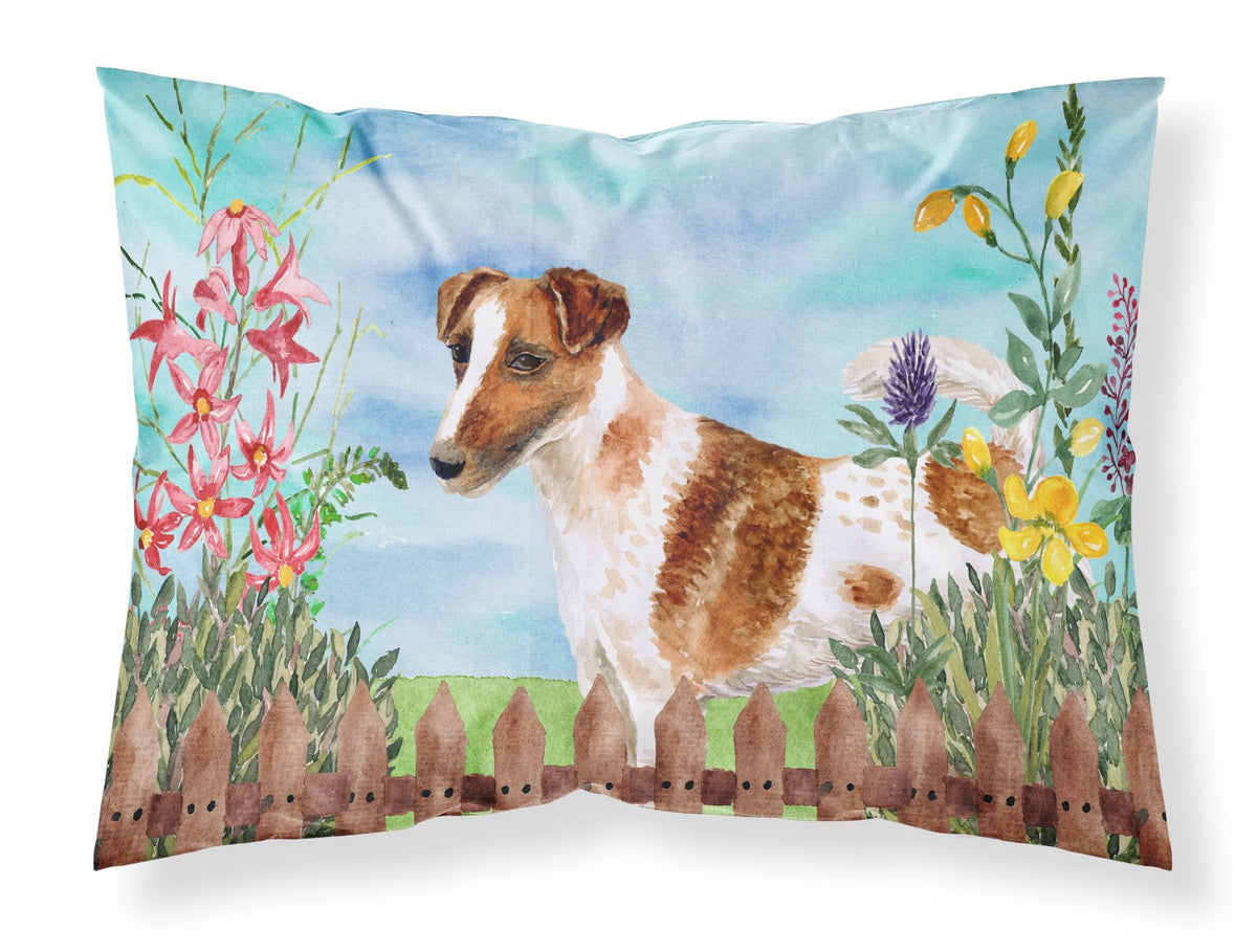 Smooth Fox Terrier Spring Fabric Standard Pillowcase CK1209PILLOWCASE by Caroline&#39;s Treasures