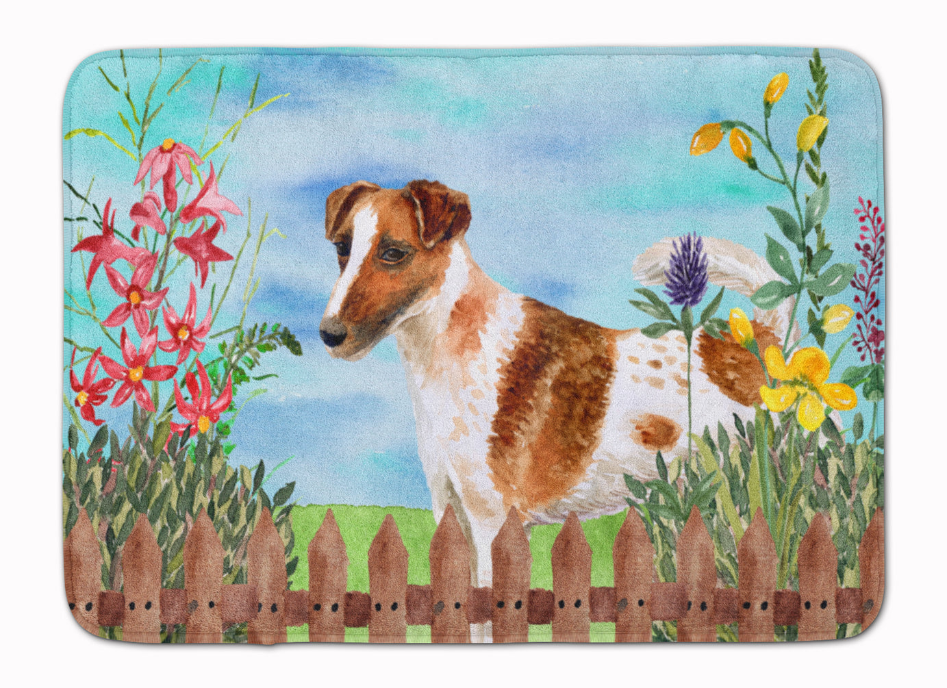 Smooth Fox Terrier Spring Machine Washable Memory Foam Mat CK1209RUG - the-store.com