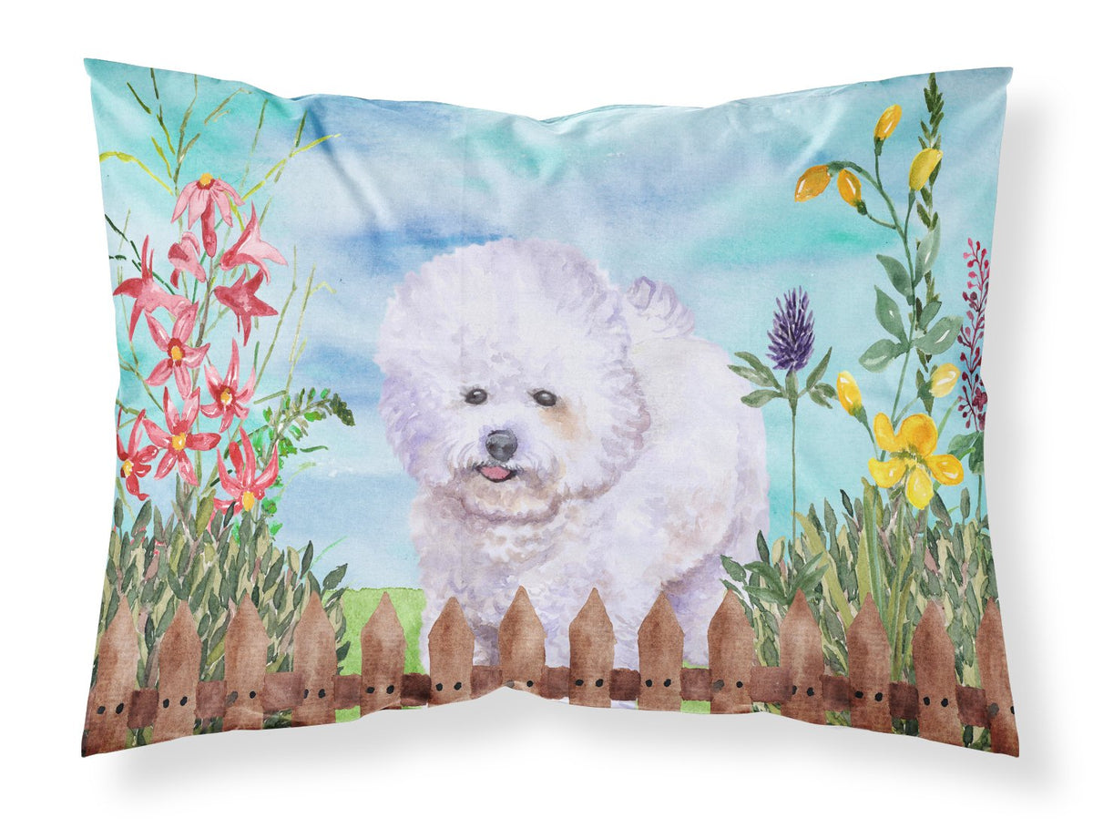 Bichon Frise Spring Fabric Standard Pillowcase CK1210PILLOWCASE by Caroline&#39;s Treasures