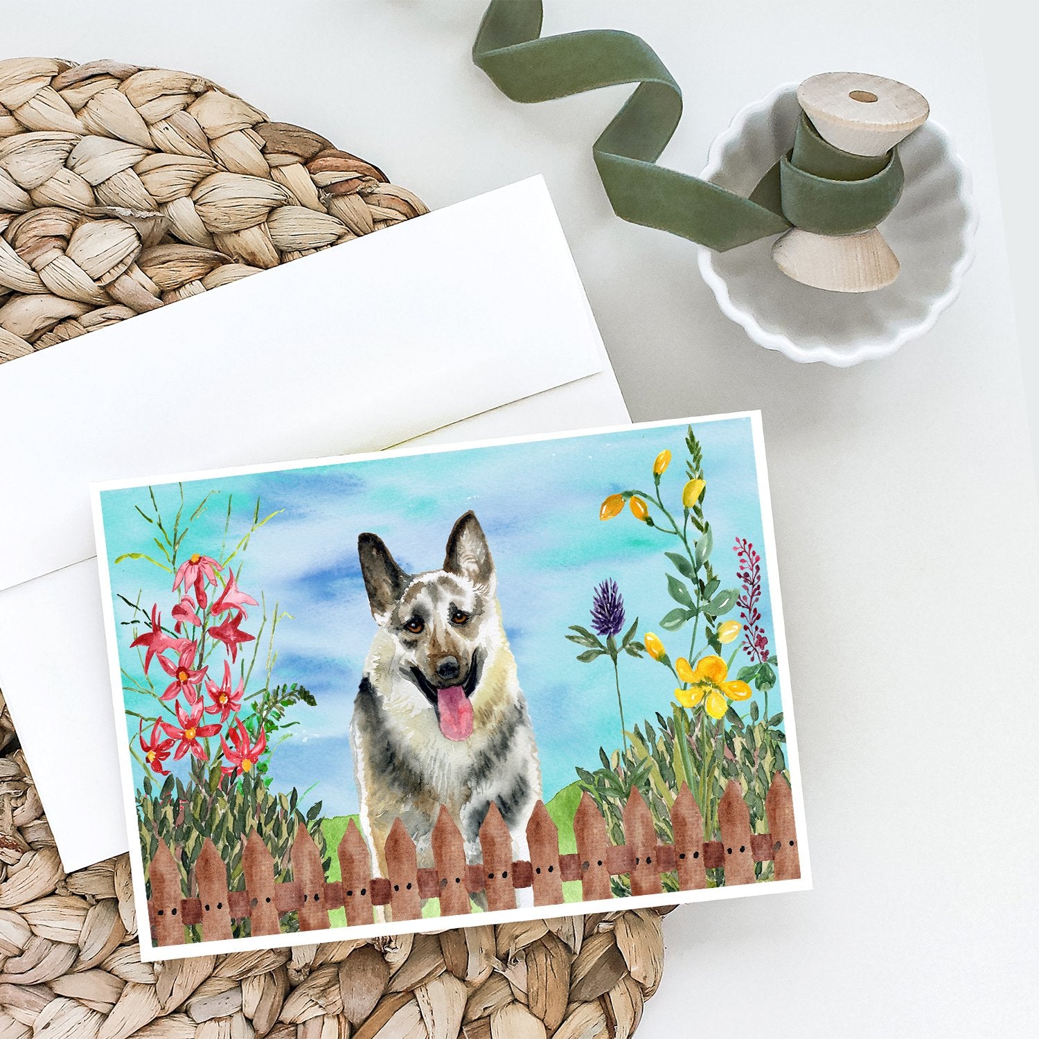 East-European Shepherd Spring Greeting Cards and Envelopes Pack of 8 - the-store.com