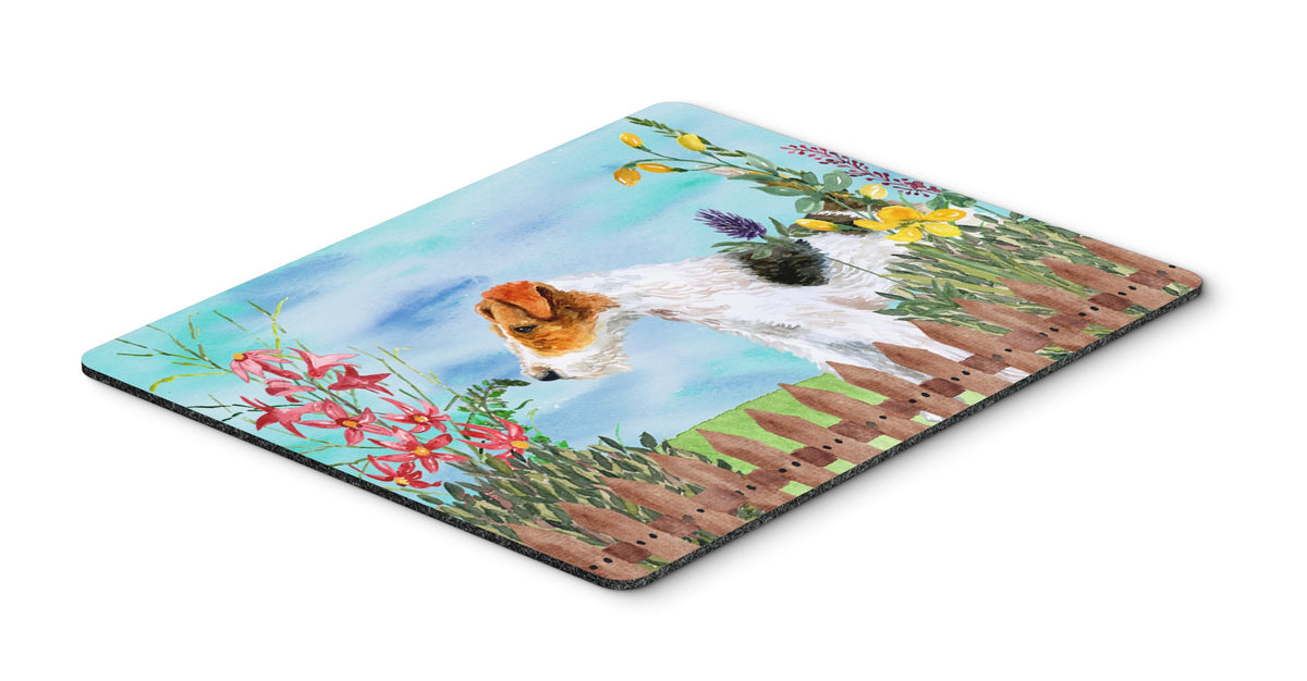Fox Terrier Spring Mouse Pad, Hot Pad or Trivet CK1212MP by Caroline&#39;s Treasures