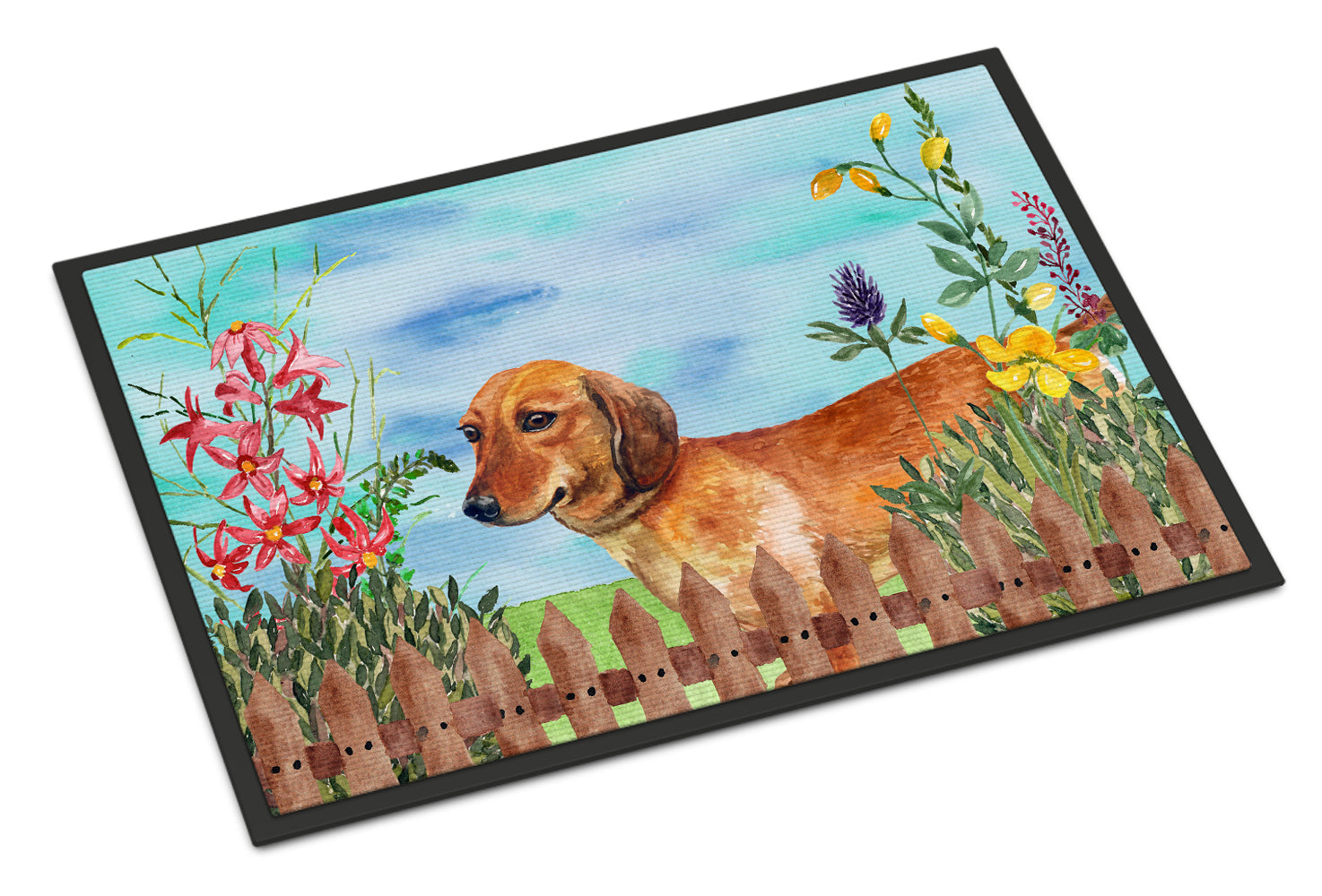 Dachshund Spring Indoor or Outdoor Mat 18x27 CK1214MAT - the-store.com