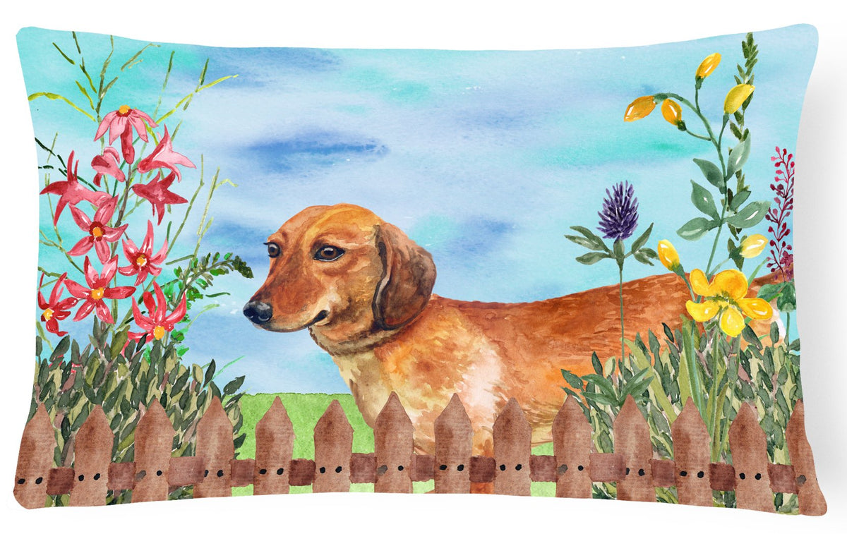 Dachshund Spring Canvas Fabric Decorative Pillow CK1214PW1216 by Caroline&#39;s Treasures