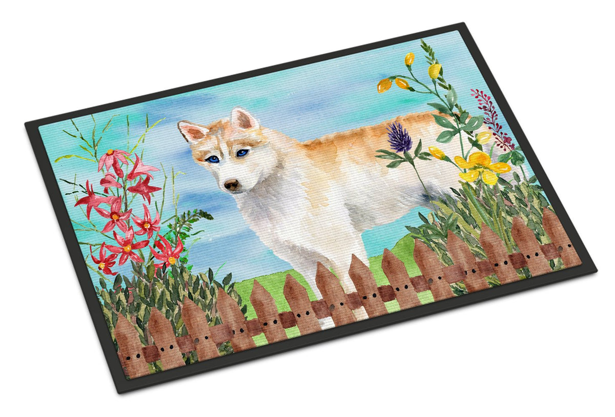 Siberian Husky Spring Indoor or Outdoor Mat 24x36 CK1217JMAT by Caroline&#39;s Treasures
