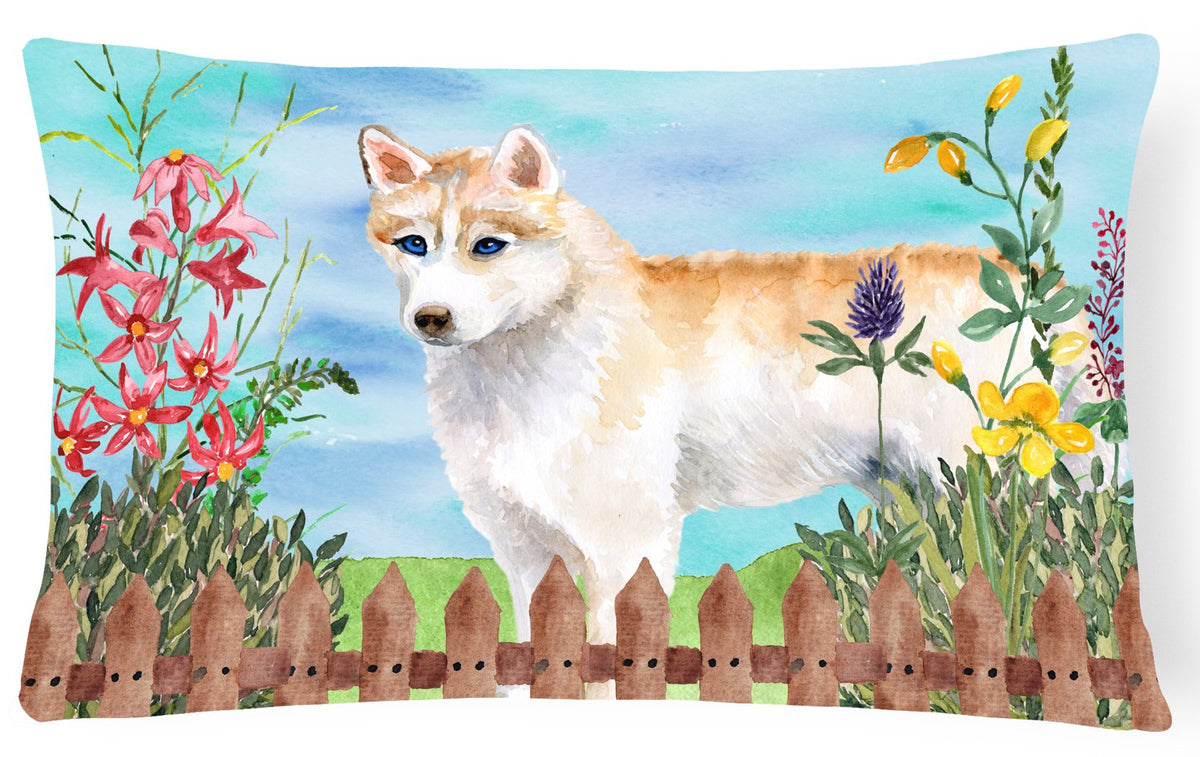 Siberian Husky Spring Canvas Fabric Decorative Pillow CK1217PW1216 by Caroline&#39;s Treasures