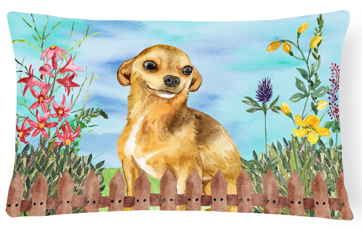 Chihuahua Spring Canvas Fabric Decorative Pillow CK1220PW1216 by Caroline&#39;s Treasures