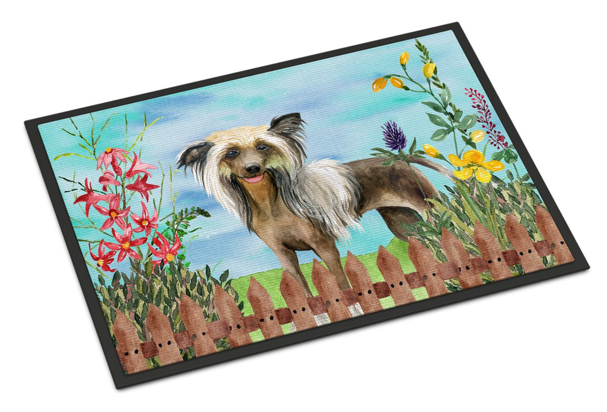 Chinese Crested Spring Indoor or Outdoor Mat 24x36 CK1221JMAT by Caroline&#39;s Treasures