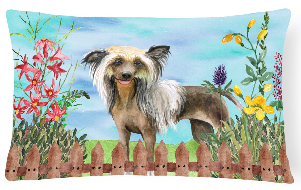 Chinese Crested Spring Canvas Fabric Decorative Pillow CK1221PW1216 by Caroline&#39;s Treasures