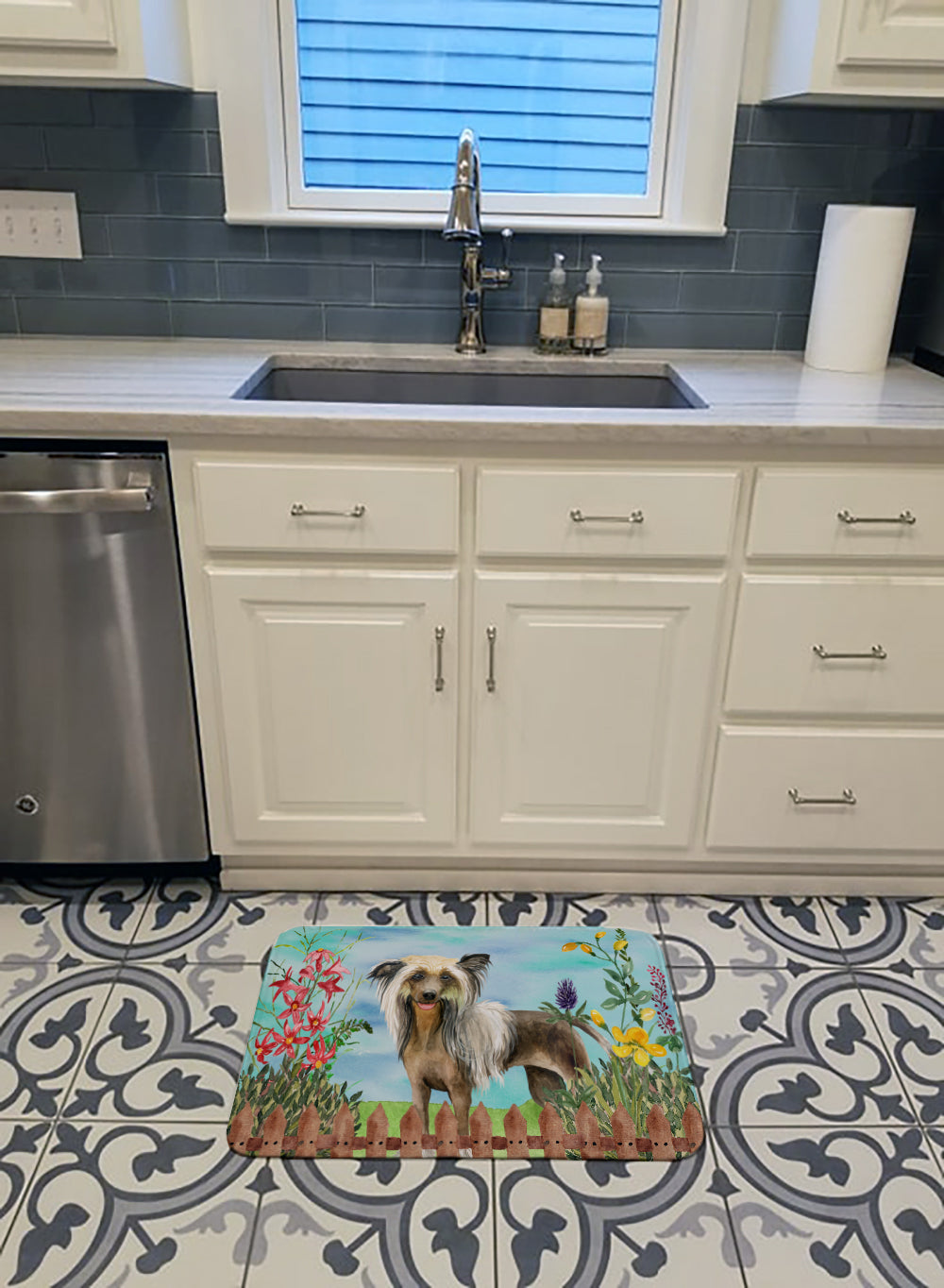 Chinese Crested Spring Machine Washable Memory Foam Mat CK1221RUG - the-store.com