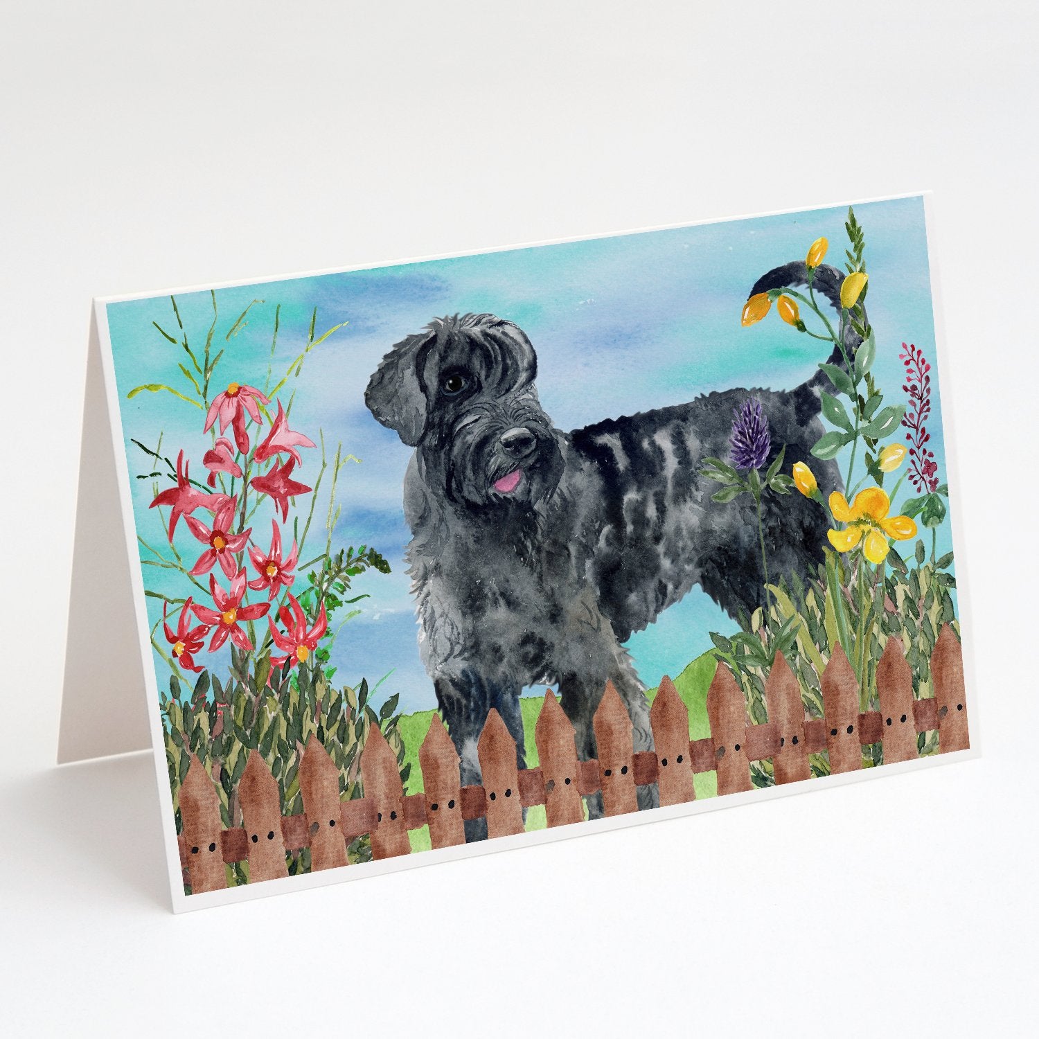 Buy this Giant Schnauzer Spring Greeting Cards and Envelopes Pack of 8