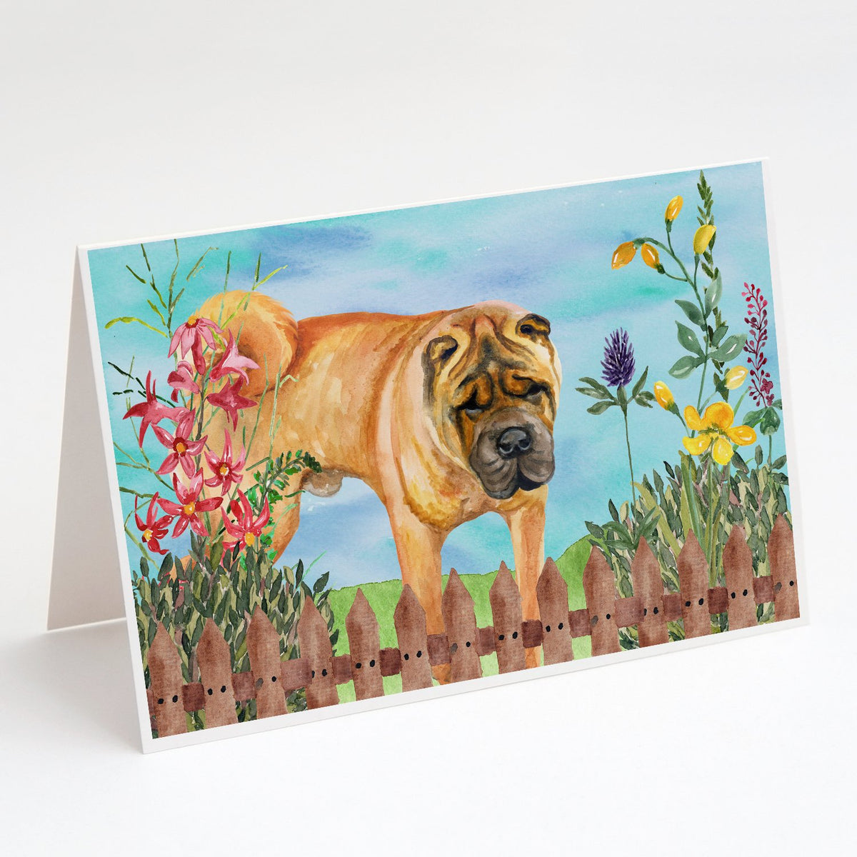 Buy this Shar Pei Spring Greeting Cards and Envelopes Pack of 8