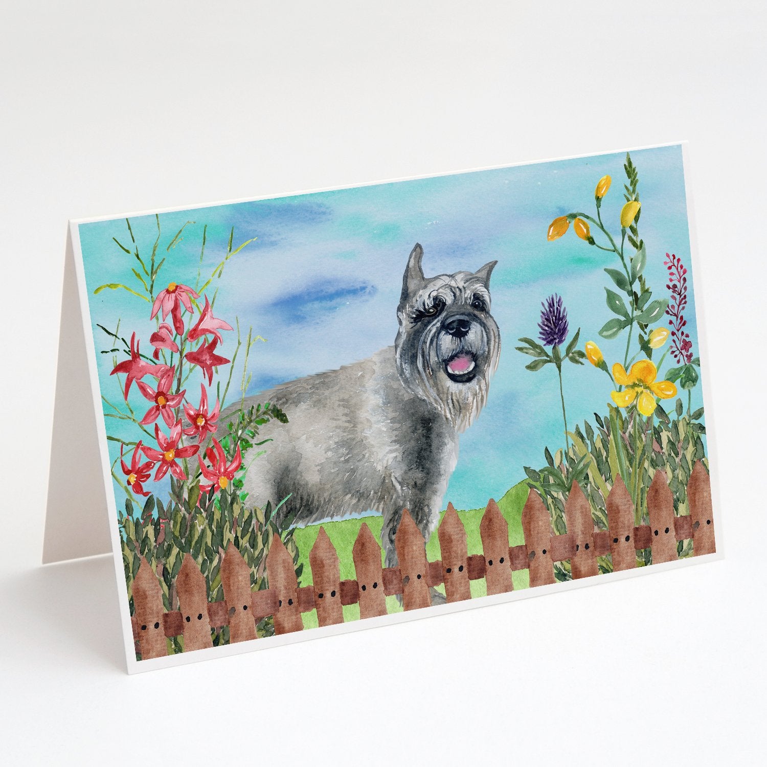 Buy this Schnauzer Spring Greeting Cards and Envelopes Pack of 8