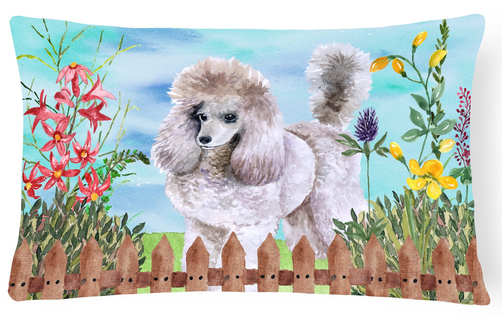 Poodle Spring Canvas Fabric Decorative Pillow CK1227PW1216 by Caroline's Treasures