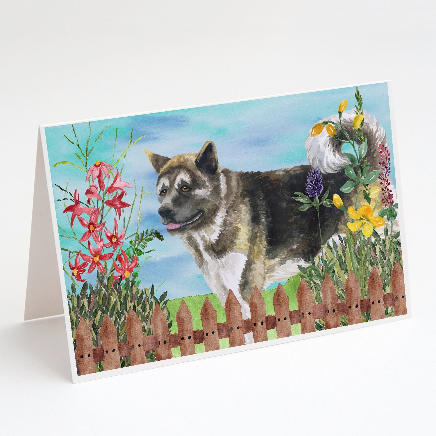 Buy this American Akita Spring Greeting Cards and Envelopes Pack of 8