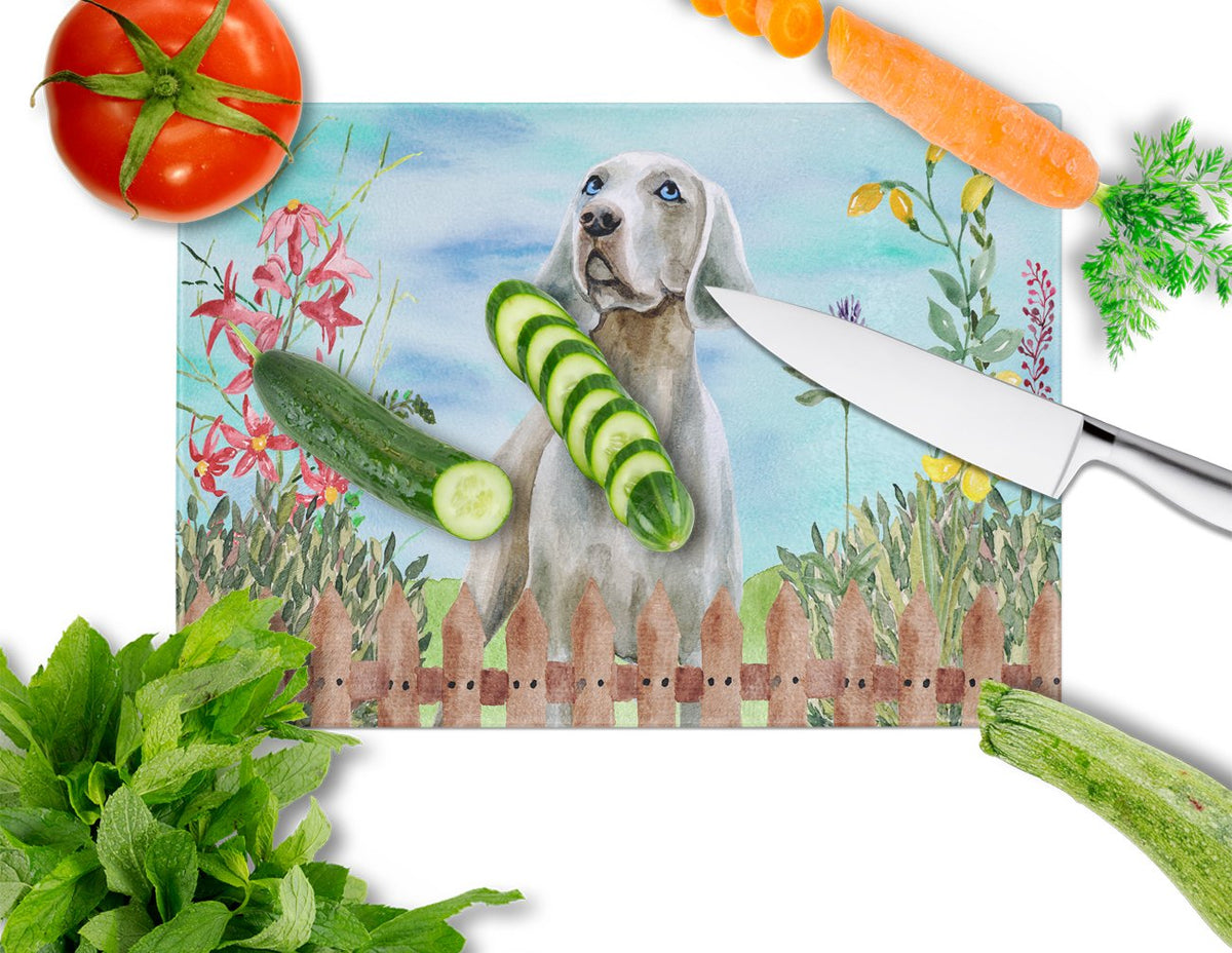 Caroline's Treasures Weimaraner Spring Glass Cutting Boards – Durable, Decorative Kitchen Art Large CK1236LCB