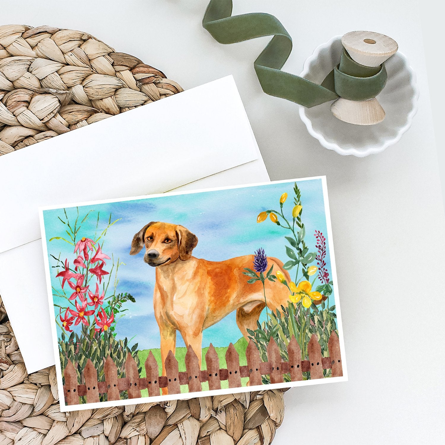Rhodesian Ridgeback Spring Greeting Cards and Envelopes Pack of 8 - the-store.com