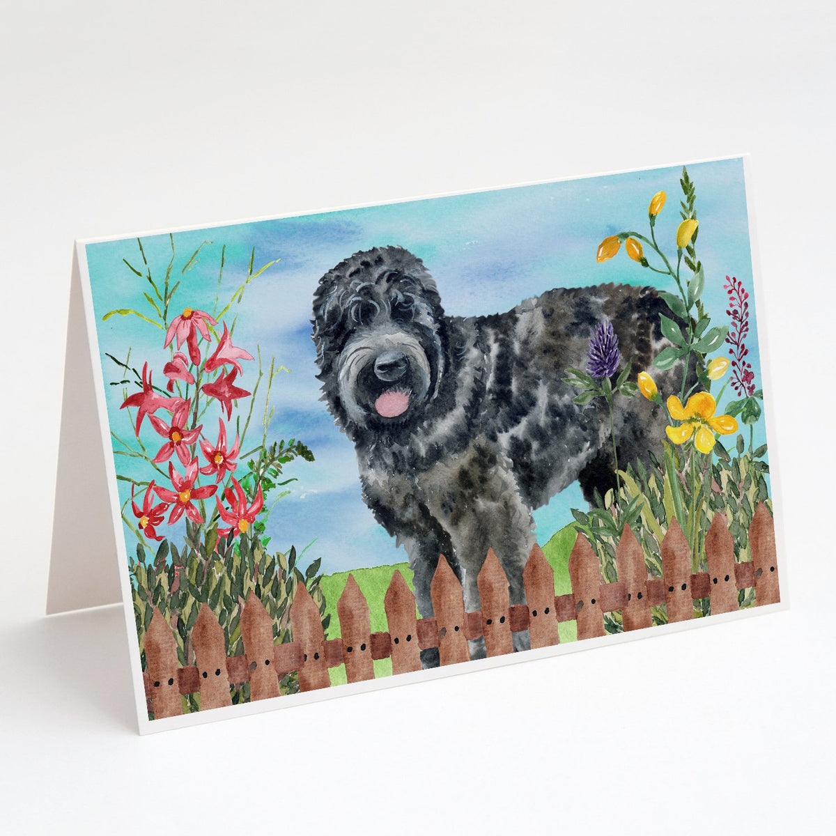Buy this Black Russian Terrier Spring Greeting Cards and Envelopes Pack of 8