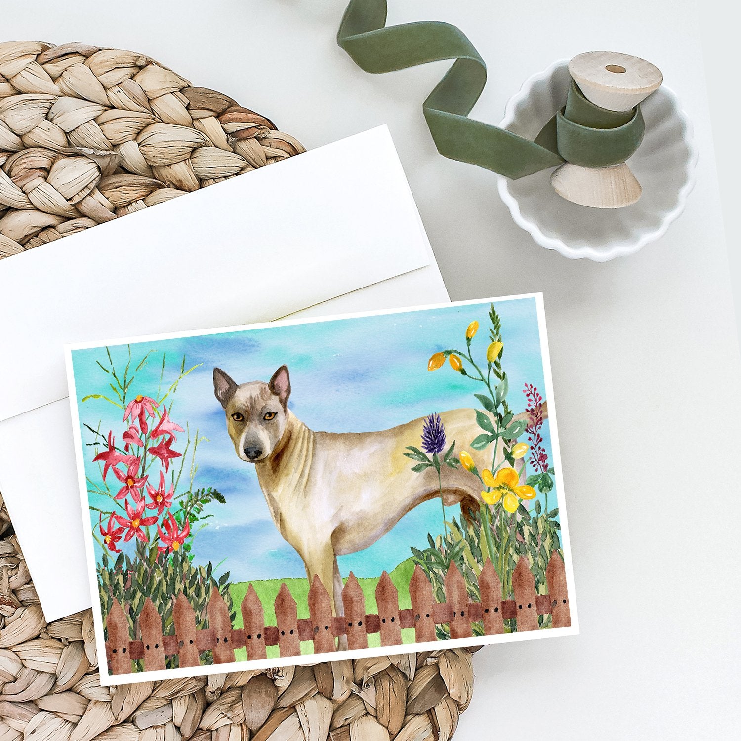 Thai Ridgeback Spring Greeting Cards and Envelopes Pack of 8 - the-store.com
