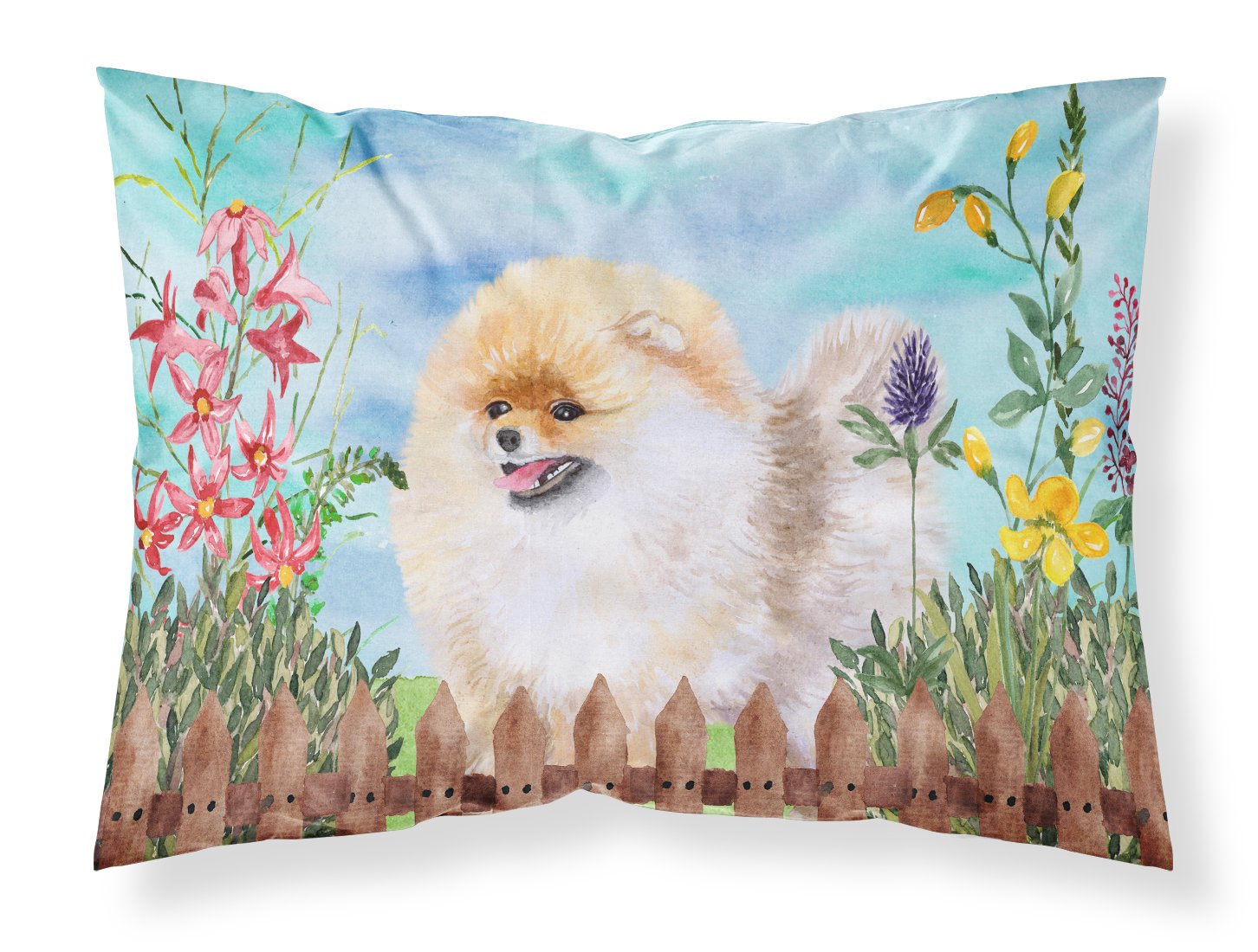 Pomeranian Spring Fabric Standard Pillowcase CK1244PILLOWCASE by Caroline's Treasures