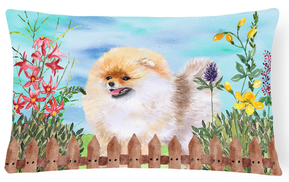 Pomeranian Spring Canvas Fabric Decorative Pillow CK1244PW1216 by Caroline&#39;s Treasures