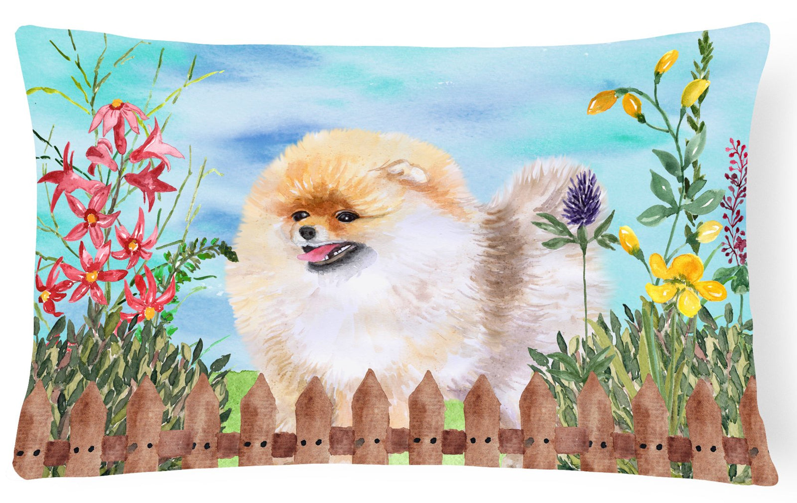 Pomeranian Spring Canvas Fabric Decorative Pillow CK1244PW1216 by Caroline's Treasures