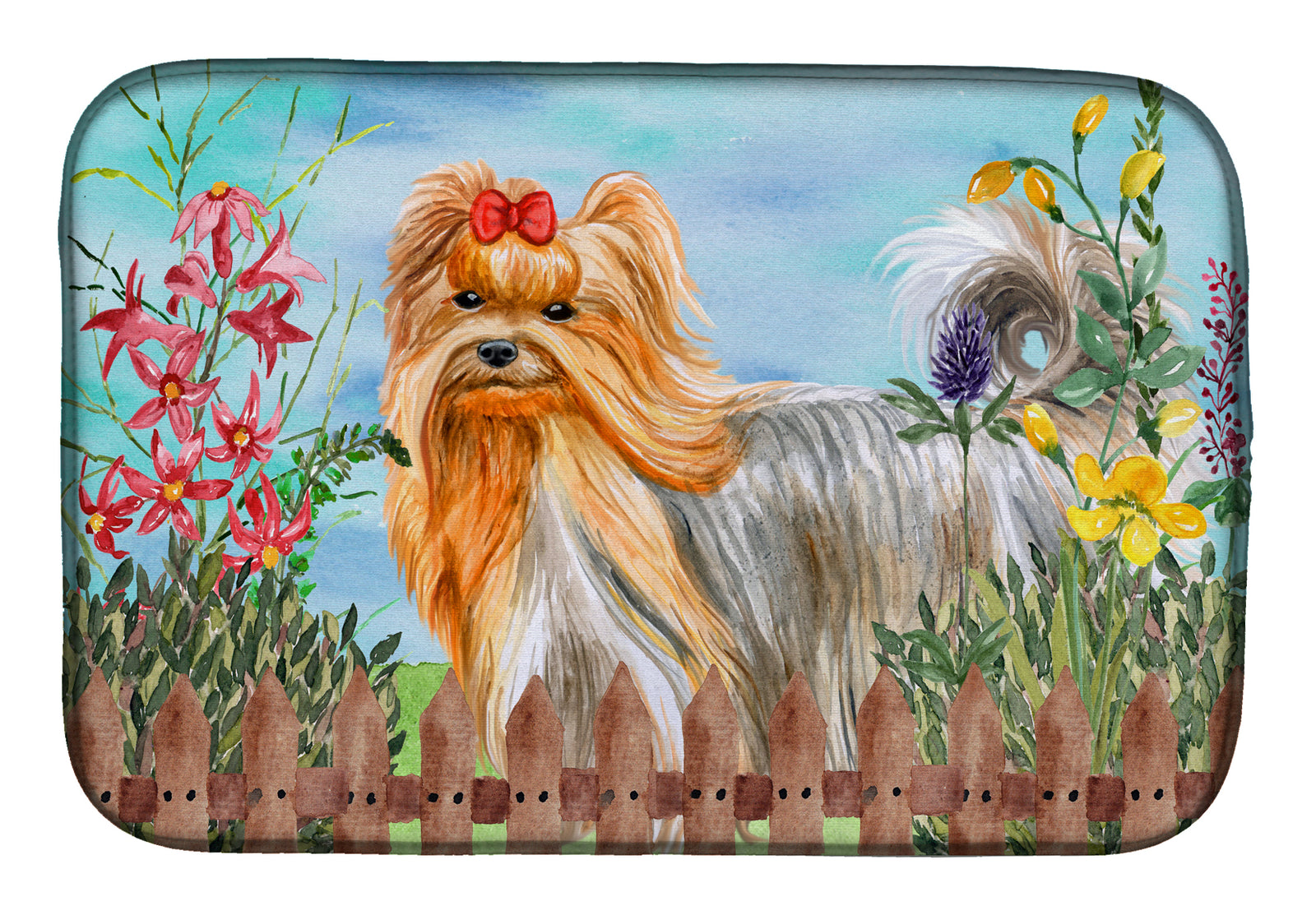 Yorkshire Terrier Spring Dish Drying Mat CK1247DDM  the-store.com.